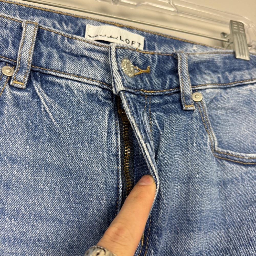 LOFT Women's Blue the Wide Leg Jeans - Picture 6 of 8